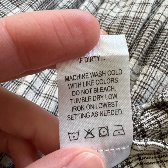 Tradlands Nico Square Neck Drawstring Dress in Cream and Chocolate Plaid - Picture 10 of 11